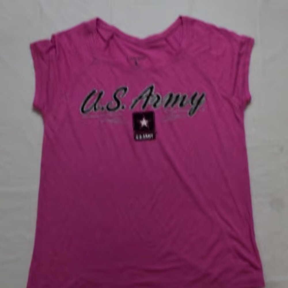 Womens US Army Pink Tee Shirt New Large